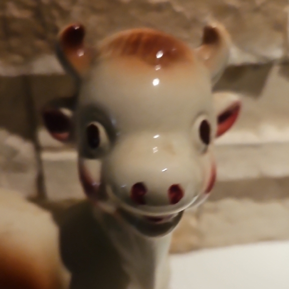 Charming Ceramic Cow Figurine - Brown and Cream - Picture 5 of 7